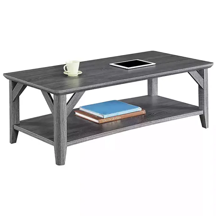 Clearance Kirklands Home Tapered Legs Rustic Coffee Table Gray
