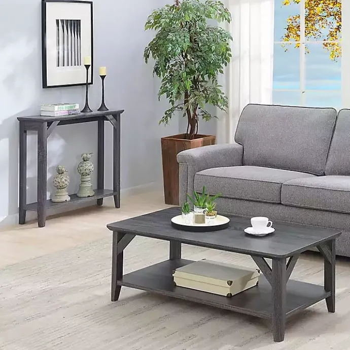Clearance Kirklands Home Tapered Legs Rustic Coffee Table Gray