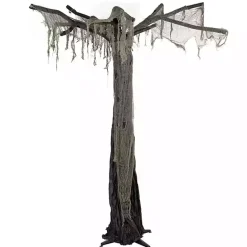 New Kirklands Home Gray Tattered Spooky Tree Halloween Décor, 7.5 ft.