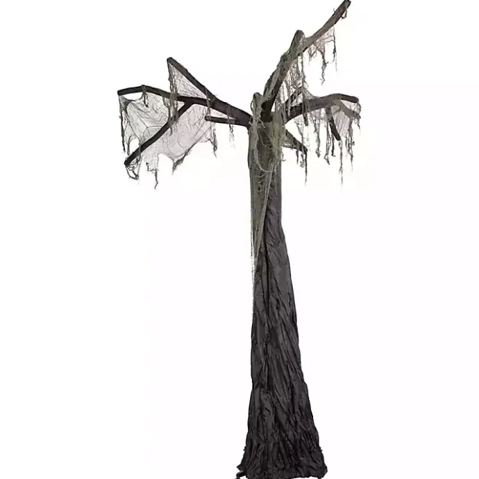 New Kirklands Home Gray Tattered Spooky Tree Halloween Décor, 7.5 ft.