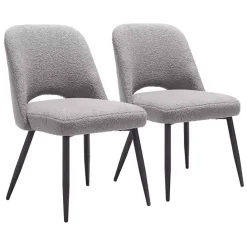Best Kirklands Home Teddy Upholstered Dining Chairs, Set of 2 Gray
