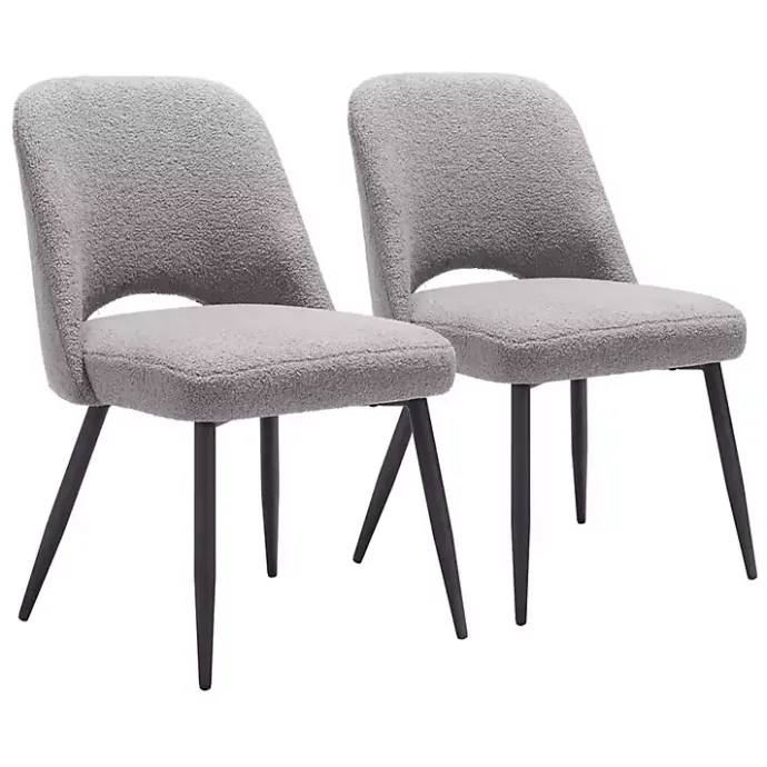 Best Kirklands Home Teddy Upholstered Dining Chairs, Set of 2 Gray