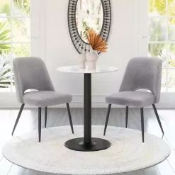 Best Kirklands Home Teddy Upholstered Dining Chairs, Set of 2 Gray