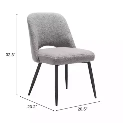 Best Kirklands Home Teddy Upholstered Dining Chairs, Set of 2 Gray