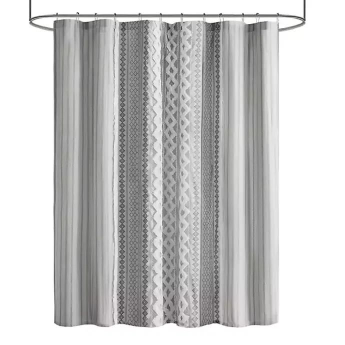 Outlet Kirklands Home Textured Chenille Shower Curtain Gray