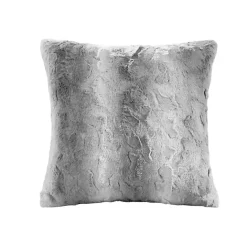 Online Kirklands Home Textured Faux Fur Pillow Gray