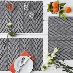 Outlet Kirklands Home Textured Twill Weave Placemats, Set of 6 Gray