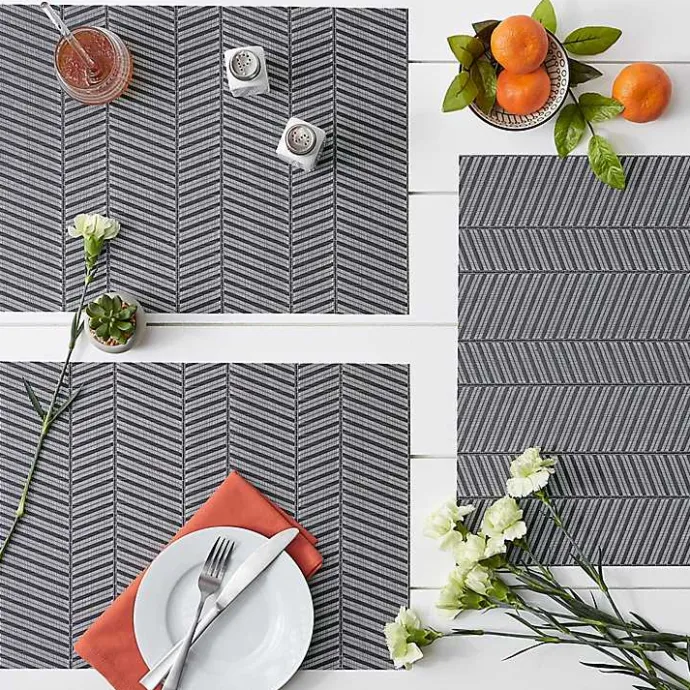 Outlet Kirklands Home Textured Twill Weave Placemats, Set of 6 Gray