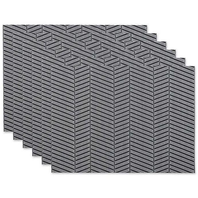 Outlet Kirklands Home Textured Twill Weave Placemats, Set of 6 Gray