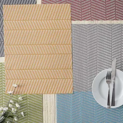Outlet Kirklands Home Textured Twill Weave Placemats, Set of 6 Gray