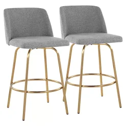 Sale Kirklands Home Torino Gold Leg Counter Stools, Set of 2 Gray