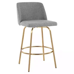 Sale Kirklands Home Torino Gold Leg Counter Stools, Set of 2 Gray