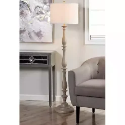 Online Kirklands Home Gray Traditional Spindle Floor Lamp White