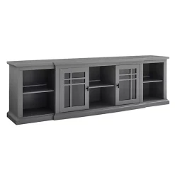 Sale Kirklands Home Transitional Breakfront 2-Door Media Console Gray