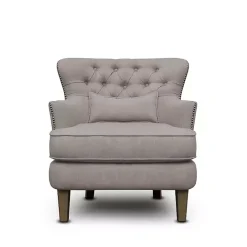 Clearance Kirklands Home Tufted Armchair with Lumbar Pillow Gray