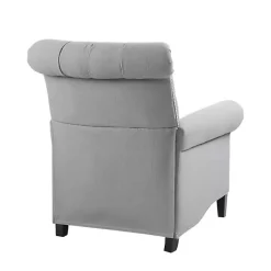 Clearance Kirklands Home Tufted Back Nailhead Trim Recliner Armchair Gray