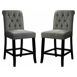 Clearance Kirklands Home Tufted Landon Counter Stools, Set of 2 Gray