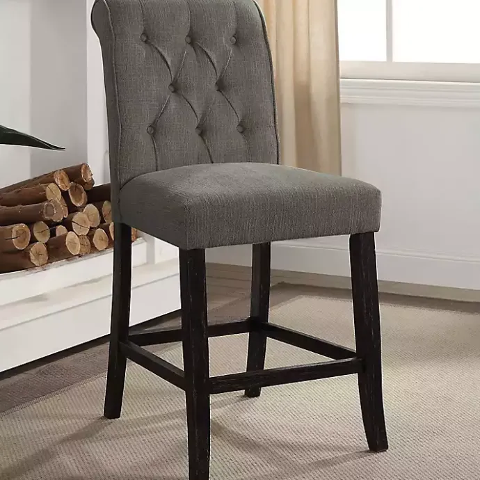 Clearance Kirklands Home Tufted Landon Counter Stools, Set of 2 Gray