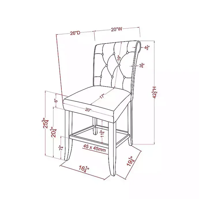 Clearance Kirklands Home Tufted Landon Counter Stools, Set of 2 Gray