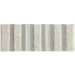 Best Kirklands Home Tufted Stripes Woven Bath Runner Gray