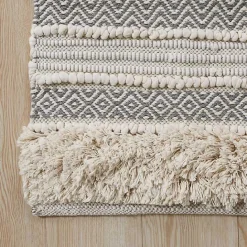 Best Kirklands Home Tufted Stripes Woven Bath Runner Gray