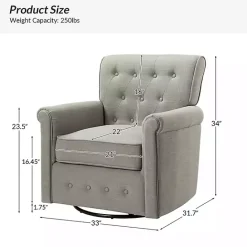 Sale Kirklands Home Tufted Swivel Armchair Gray
