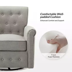 Sale Kirklands Home Tufted Swivel Armchair Gray