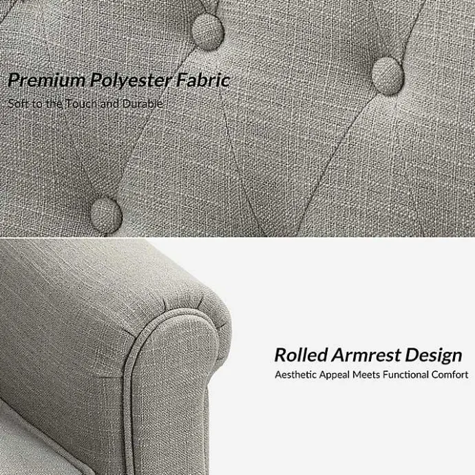 Sale Kirklands Home Tufted Swivel Armchair Gray