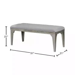 Outlet Kirklands Home Tufted Upholstered Silver Dining Bench Gray