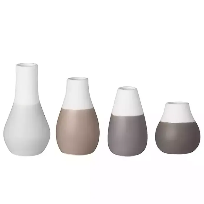 Outlet Kirklands Home Two-Toned Mini Vases, Set of 4 Gray