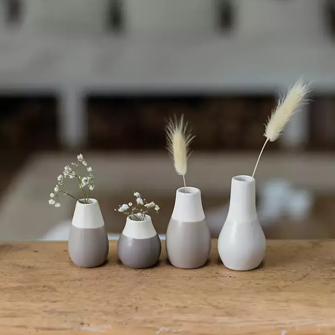 Outlet Kirklands Home Two-Toned Mini Vases, Set of 4 Gray