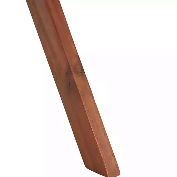 New Kirklands Home Upholstered Acacia Wood Outdoor Chair Gray