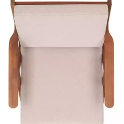 New Kirklands Home Upholstered Acacia Wood Outdoor Chair Gray