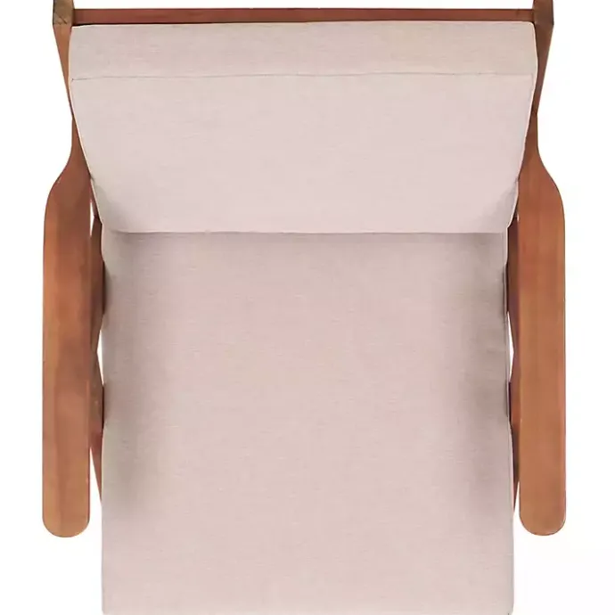 New Kirklands Home Upholstered Acacia Wood Outdoor Chair Gray