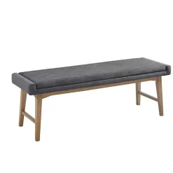 New Kirklands Home Upholstered and Wood Legs Bench Gray