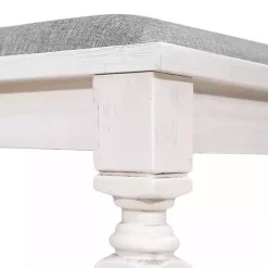 Hot Kirklands Home Upholstered Antique White Quin Bench Gray