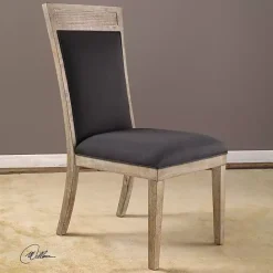 Kirklands Home Upholstered Cane Detailing Dining Chair Gray