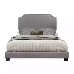 Clearance Kirklands Home Upholstered Channing King Bed Gray