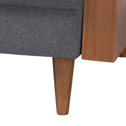 Best Kirklands Home Upholstered Harley Walnut Sofa Gray