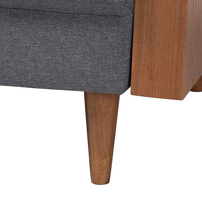 Best Kirklands Home Upholstered Harley Walnut Sofa Gray