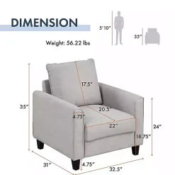 Best Kirklands Home Upholstered Jorden Accent Chair Gray