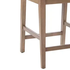 New Kirklands Home Upholstered Oak Crackle Counter Stool Gray