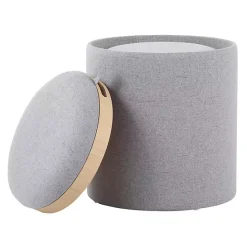 Outlet Kirklands Home Upholstered Ottomans with Tray Tops, Set of 2 Gray