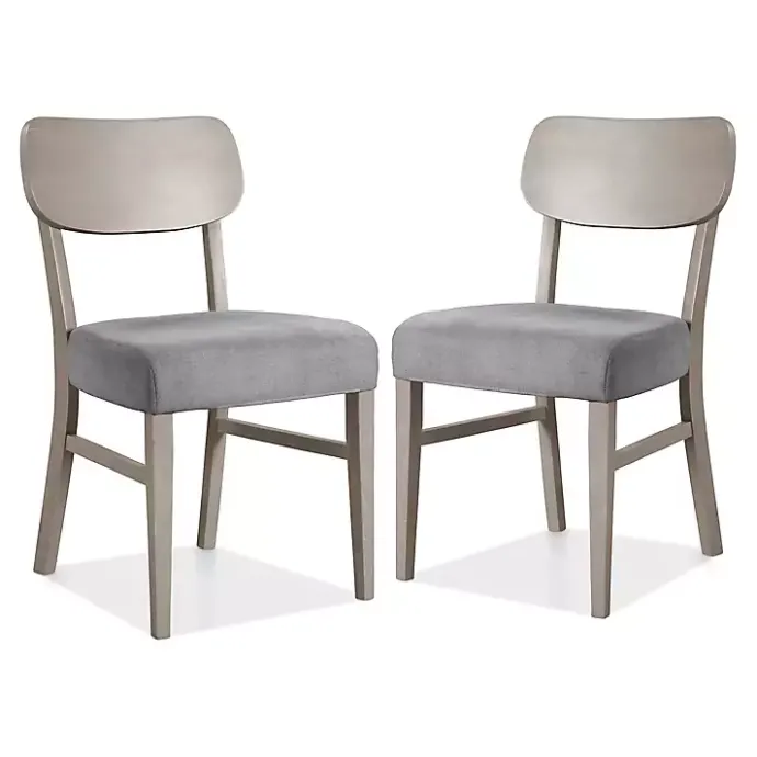 New Kirklands Home Upholstered Porter Dining Chairs, Set of 2 Gray