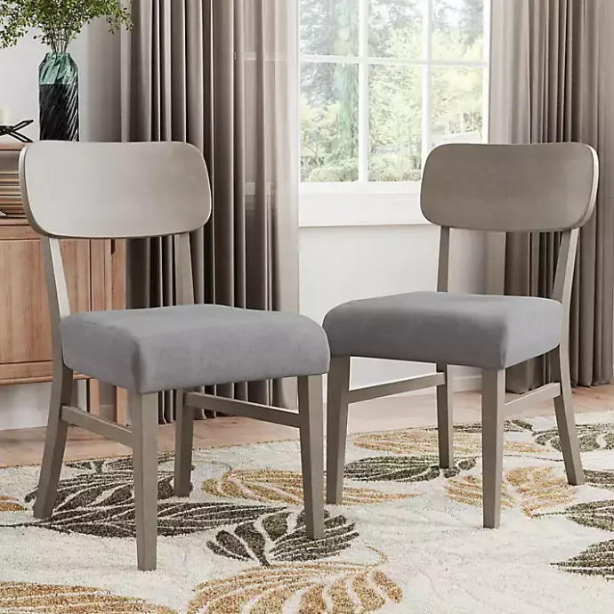 New Kirklands Home Upholstered Porter Dining Chairs, Set of 2 Gray