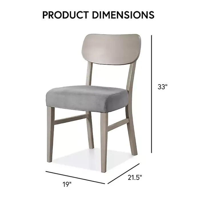 New Kirklands Home Upholstered Porter Dining Chairs, Set of 2 Gray