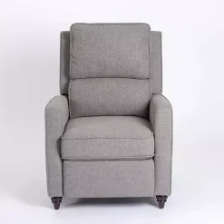 Clearance Kirklands Home Upholstered Rowan Push Back Recliner Gray