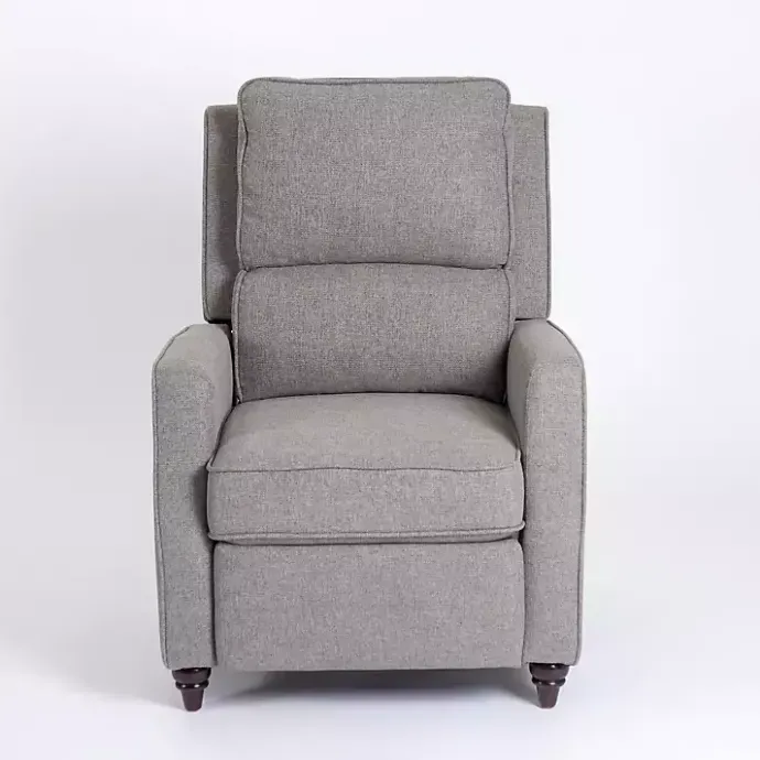 Clearance Kirklands Home Upholstered Rowan Push Back Recliner Gray