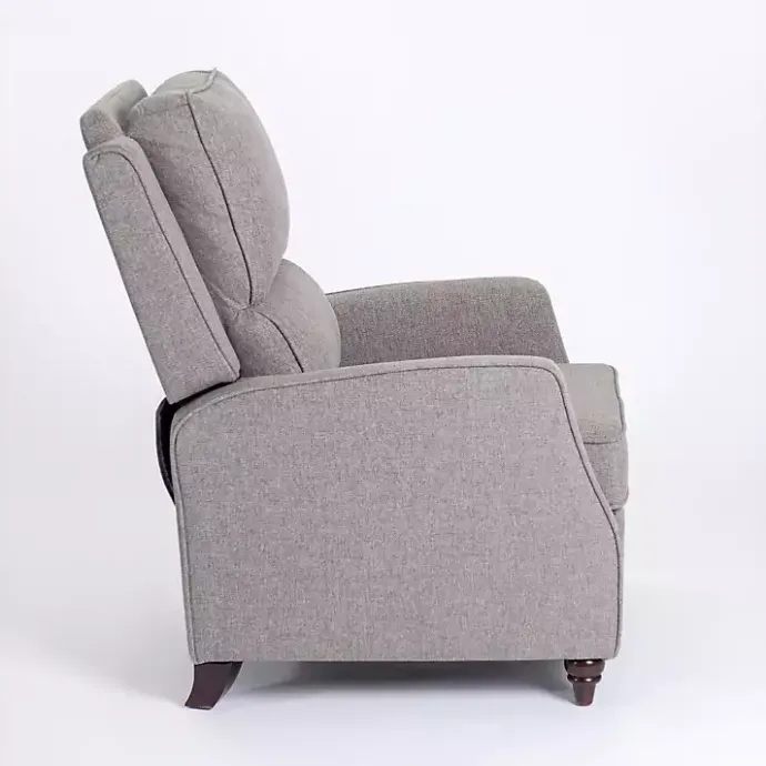 Clearance Kirklands Home Upholstered Rowan Push Back Recliner Gray