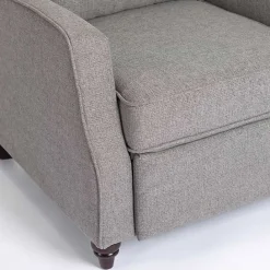 Clearance Kirklands Home Upholstered Rowan Push Back Recliner Gray
